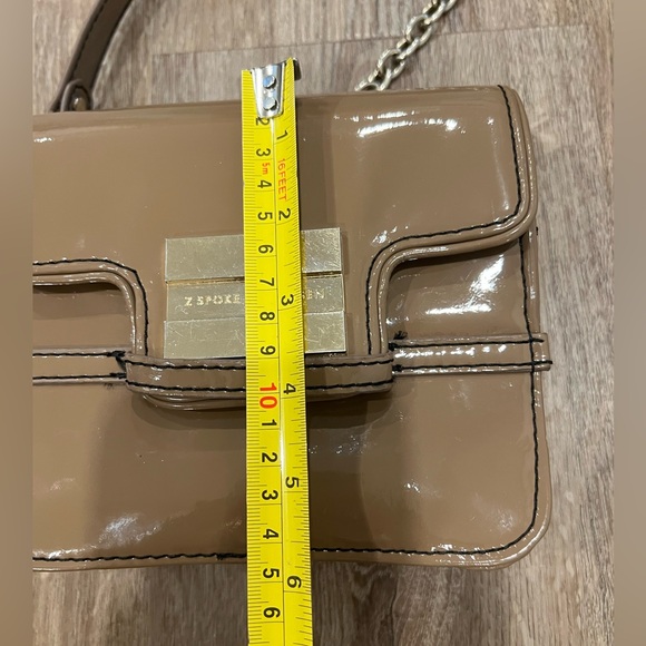 Z Spoke Zac Posen patent tan brown crossbody purse - Picture 6 of 10